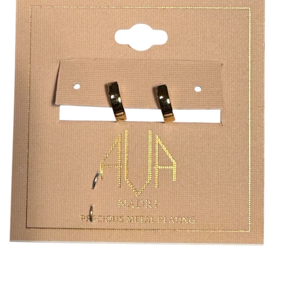 Ava Nadri Gold Plated Brass Huggie Hoop Earrings